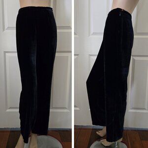 The Limited Silk Blend Velvet High Waist Pants SZ 6 (S) Dark Navy Blue